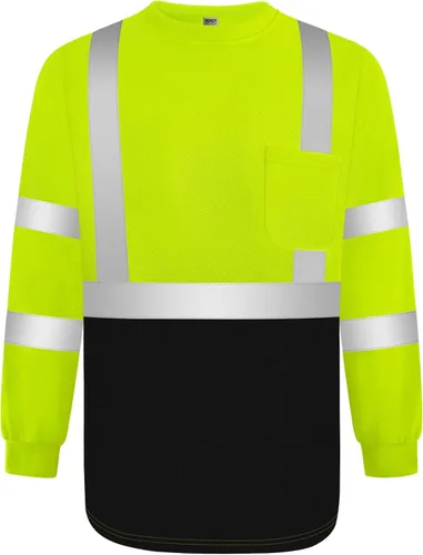 Vista 12 de TCCFCCT Camisas de seguridad para hombre reflectantes Clase 3 de manga larga de alta visibilidad, camisas de alta visibilidad para hombre y mujer