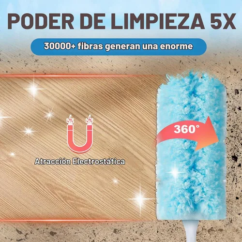 Vista 2 de 100 piezas de repuesto de plumero compatible con plumero de mano Swiffer + mango extendido de 4 pies + 1 mango, kit de repuestos de plumero