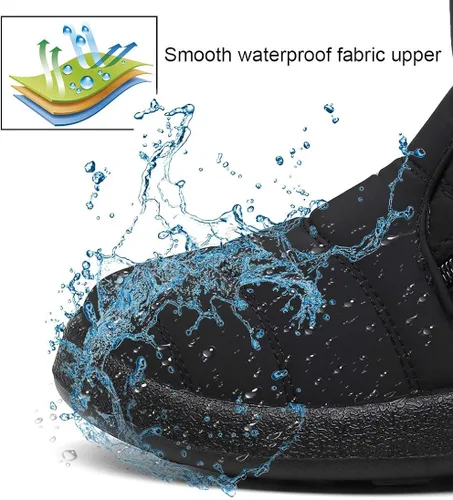 Vista 6 de Botas de nieve de invierno con forro de piel cálida para mujer, impermeables, botines al aire libre, zapatos cómodos para mujer