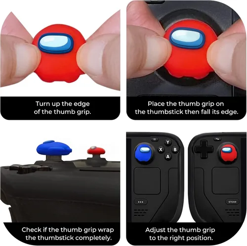 Vista 7 de FUNLAB - Tapas de palanca de mando con empuñaduras para el pulgar compatibles con Steam DeckNintendo SwitchOLEDLite Among Us Controller Accessories