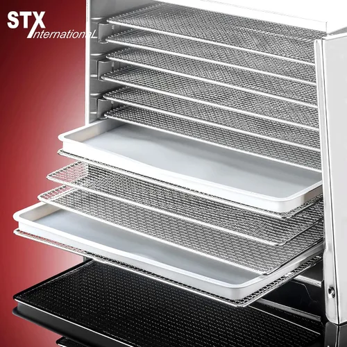 Vista 4 de STX Internacional stx-deh-1200 W-xls Maquina deshidratadora de alimentos de Acero Inoxidable Digital – 10 charolas – 1200 Watts – 165 grados