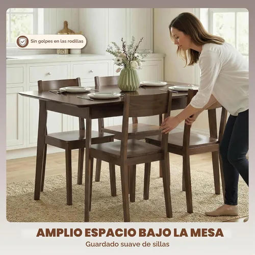 Vista 5 de HOMCOM Mesa de comedor moderna de mediados de siglo de 47 pulgadas para 4