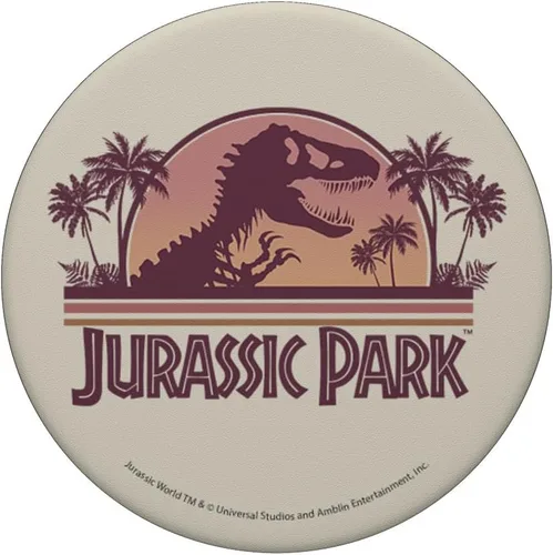 Vista 3 de Jurassic Park Vintage Sunset Scene Rex And Palms - PopSockets Grip and Stand for Phones and Tablets, Antiguo