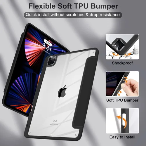 Vista 6 de Batianda Funda híbrida para iPad Pro de 12.9 pulgadas 2022 M2 2021 5ª/iPad Pro de 12.9 pulgadas de 4ª/3ª