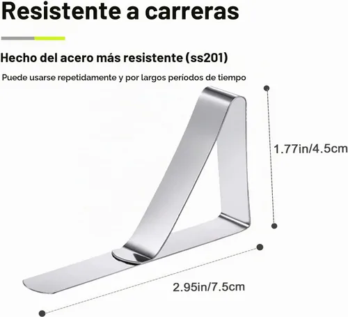 Vista 2 de Childom 30 clips para manteles de mesa, clips de mantel para mesas al aire libre, clips de mesa de picnic, clips de mantel de acero inoxidable