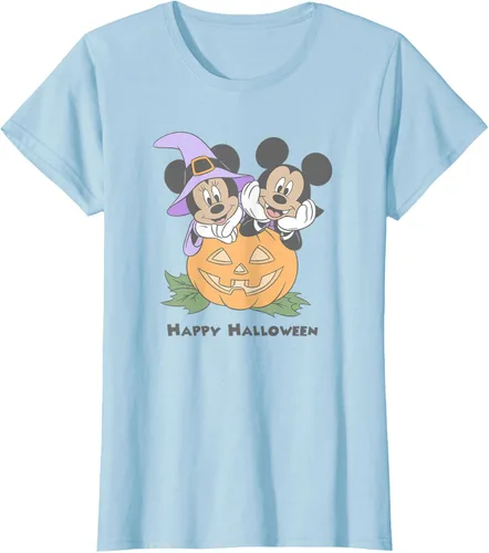 Vista 21 de Disney Mickey and Friends Halloween Pumpkin Mickey & Minnie Camiseta Blanco