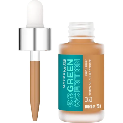 Vista 18 de Maybelline Green Edition Superdrop - Base de maquillaje de base de aceite tintado, base de cobertura natural ajustable formulada con aceite de 95