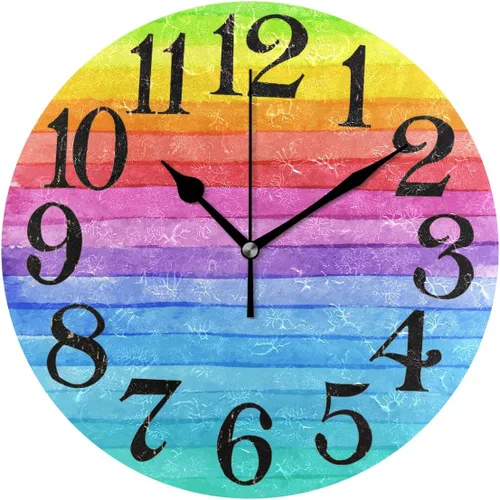 Vista 10 de Naanle Reloj de pared acrílico con estampado de purpurina rosa brillante, diseño de princesa para niña, redondo, cuadrado, diamante, pintura al