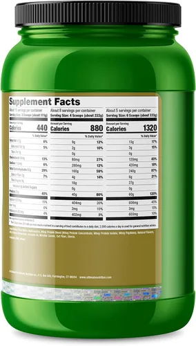 Vista 2 de Ultimate Nutrition Natural Gainz Proteína de suero en polvo – Proteína Gainer natural con caseína micelar y proteína de leche, chocolate, 3.6 libras