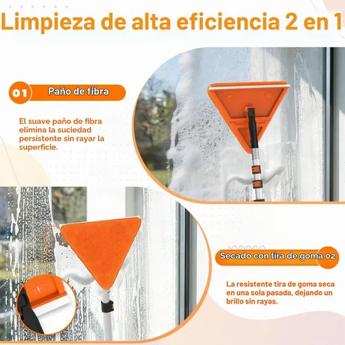 Vista 7 de LAANPOLE 26FT Reach Dusters for Cleaning, Ceiling Fan Cleaner Duster with Extension Pole, Wall and Baseboard Cleaner Mop with Handle for Window