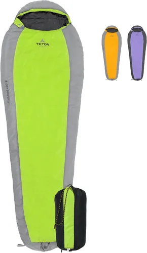 Vista 8 de Saco de Dormir Teton 20F y 5F; Saco de Dormir Ultraligero y Cálido para Momia para Adultos y Niños, Acampada, Mochilero, Senderismo