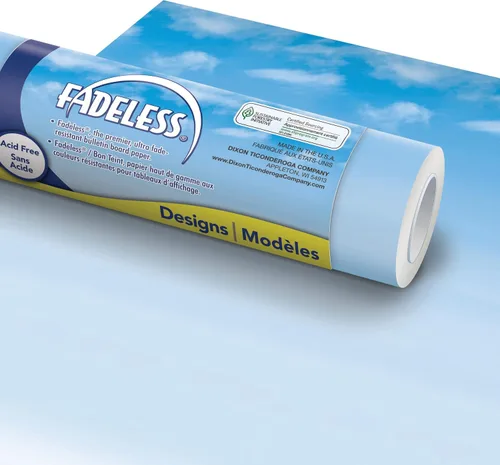 Vista 35 de Fadeless Papel para Tablón de Anuncios, Papel Resistente a la Decoloración para Decoración de Aula, 48" x 50', Azure, 1 Rollo