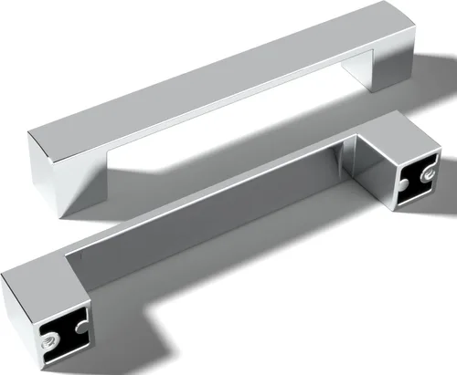 Vista 22 de Paquete de 10 tiradores de níquel cepillado con agujero central de 5 pulgadas Manijas de metal sólido para gabinetes de baño y decoración