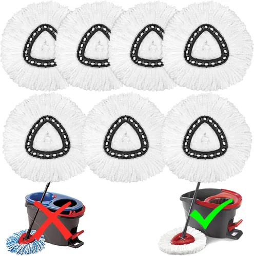 Vista 11 de 1 paquete de cabezales de repuesto para mopa giratoria O-Ceda Easy Wrin, recambios de mopa giratoria de microfibra, repuesto de cabezal de mopa