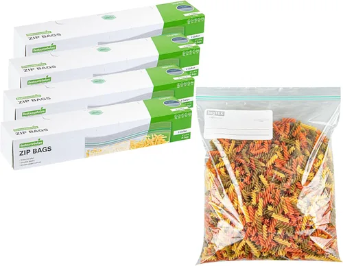 Vista 12 de Restaurantware Bag Tek - Bolsas de almacenamiento con cremallera de 1 galón, 25 bolsas desechables con cremallera, bolsas de plástico transparente a