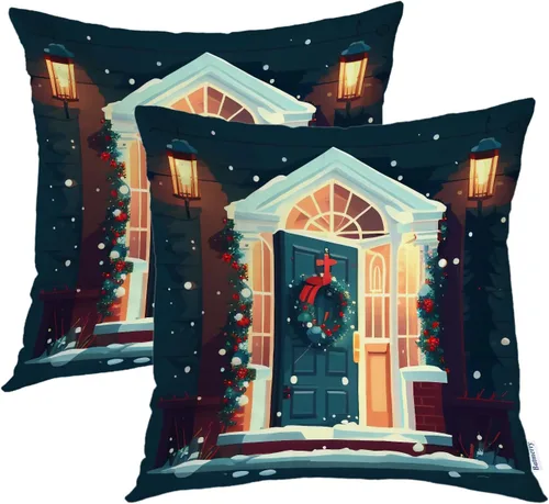 Vista 28 de Batmerry Flowers with Stems Throw Pillow Covers, Beautiful Floral Decorative Pillow Covers Digital Printing Blended for Couch Sofa Bed Invisible