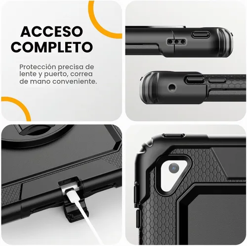 Vista 7 de Timecity - Funda para iPad de 6ª y 5ª generación, 9,7 pulgadas, 2018/2017, con soporte giratorio, silicona, carcasa protectora de PC de repuesto