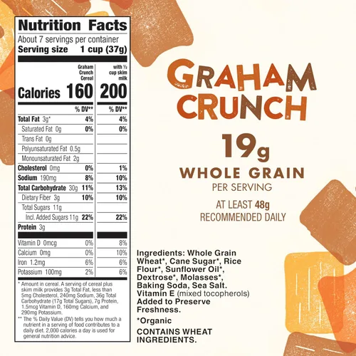 Vista 2 de Cascadian Farm Cereal orgánico de Graham Crunch, 9.6 onzas