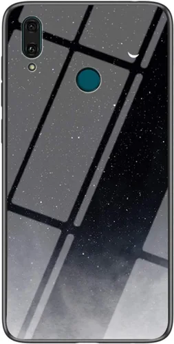 Vista 9 de IVY Funda de cristal templado con cielo estrellado para Huawei Y9 2019 / Enjoy 9 Plus Case - A