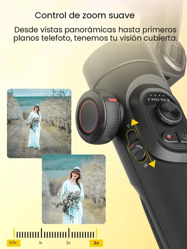 Vista 5 de AOCHUAN Versión XE AI, estabilizador gimbal para smartphone, seguimiento de IA sin aplicación, control de gestos, gimbal Inception de 360°