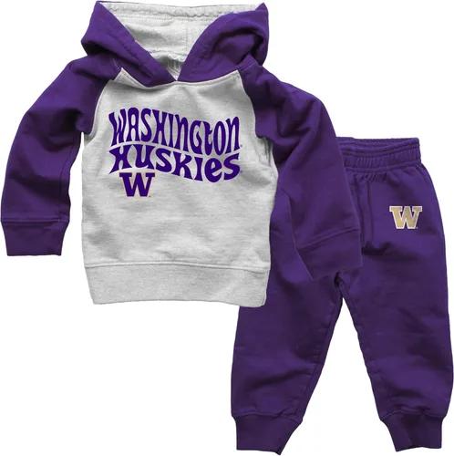Vista 7 de Wes and Willy Conjunto de pantalón y sudadera con capucha universitaria para bebés y niños pequeños