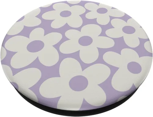 Vista 2 de PopSockets PopGrip para mujer, diseño de flores estéticas, diseño floral, retro, con margaritas