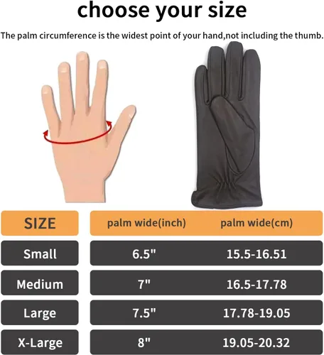 Vista 4 de ZLUXURQ Guantes de cuero suave italiano de lujo para mujer, guantes de piel de oveja genuina para mujer, guantes de clima frío con forro de cachemira