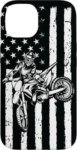 Vista 4 de Funda de motocross con bandera de Estados Unidos para iPhone 17