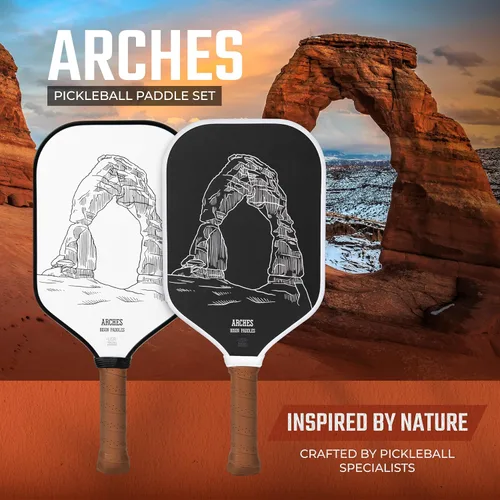 Vista 2 de Bison Paddles: Carbon Fiber Pickleball Paddle Set of 2 - National Parks Edition Durable Unibody Construction Textured Carbon Fiber Surface