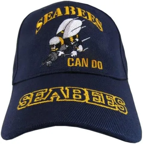 Vista 4 de Nuevo! US Navy USN Seabees CAN DO Ball Cap HAT Navy, Multi