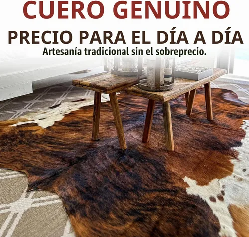 Vista 9 de HIDES BAZAAR Alfombra de Piel de Vaca Atigrada Marrón Premium con Patrón Único Marrón, Negro y Blanco - Alfombras de Piel de Vaca Natural Hechas