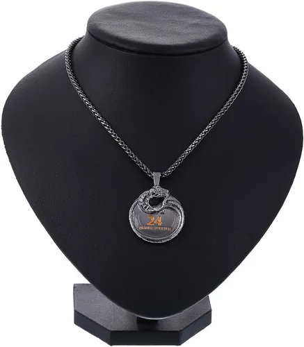 Vista 5 de Winssigma Collar con colgante de Mamba negro, collar de recuerdo conmemorativo de estrella de baloncesto