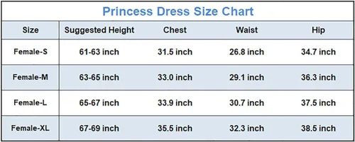 Vista 5 de CaoKaien Princess Dress Women Fancy Party Dress Up Halloween Cosplay Costume