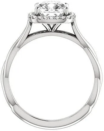 Vista 2 de Mois - Anillo de compromiso de moissanita incolora con corte cojín, 4 quilates, anillo de boda, anillo de novia, anillo de diamante, anillo