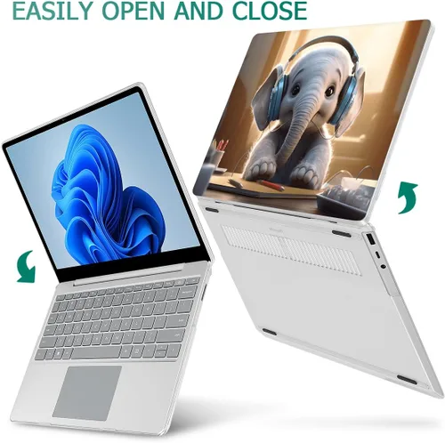 Vista 6 de Tuiklol Funda para portátil Microsoft Surface Go 3/2 / 1 de 12.4 pulgadas, carcasa rígida de plástico con protector de pantalla y cubierta Keyborad