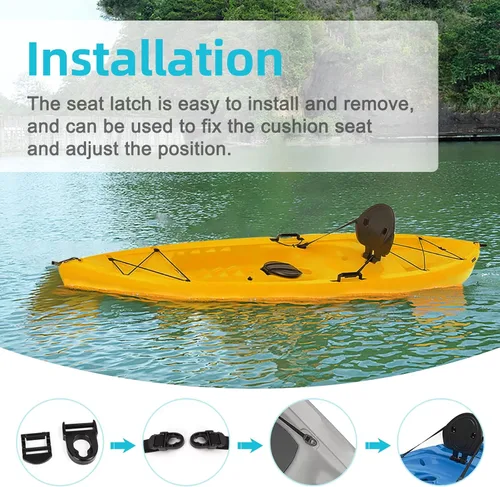 Vista 5 de Kit de reparación de asiento de kayak para correa de asiento de emoción de por vida, clips y ganchos para ajuste