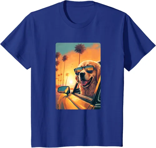 Vista 64 de Golden Retriever - Camiseta divertida de Golden Retriever con lentes, Negro