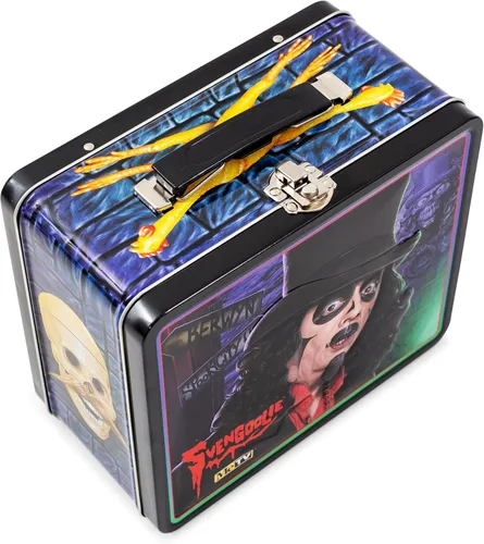 Vista 4 de Toynk Svengoolie - Lonchera de metal retro Lata de almacenamiento reutilizable con asa