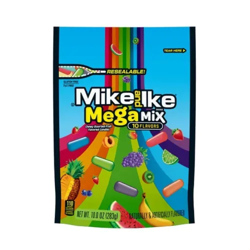Vista 11 de Mike y Ike Mega Mix 10 Sabores Caramelos Masticables con Sabor a Frutas 5 Oz Caja de Teatro, Surtidos de Frutas, 12 Unidades Frutas surtidas, 12
