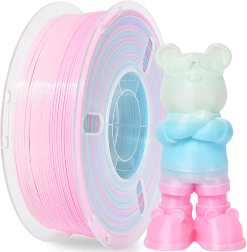 Vista 43 de Silk Rainbow 3D Printer Filament 1.75mm Multi-Color PLA Filament Fast Color Change Candy Color 3D Printing Filament, 1kg Spool Color caramelo