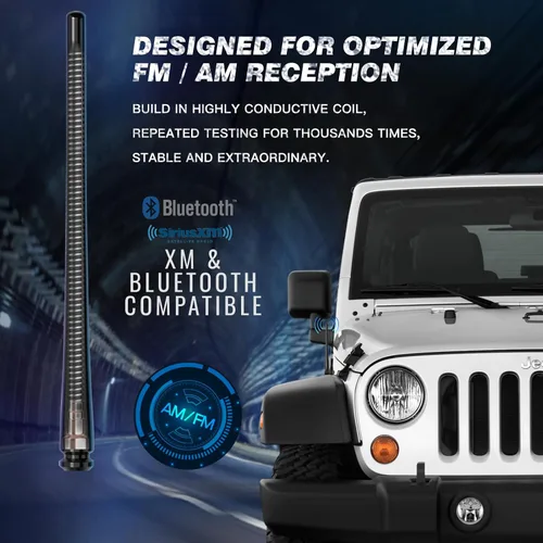 Vista 2 de Rydonair Antena a prueba de lavado de coche compatible con Jeep Wrangler 2007-2021 y Gladiator