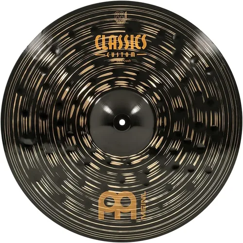 Vista 9 de Meinl Crash Platillo de 16 pulgadas – Classics Custom Dark – Fabricado en Alemania, 2 años de garantía (CC16DAC) Platillo para batería de bronce