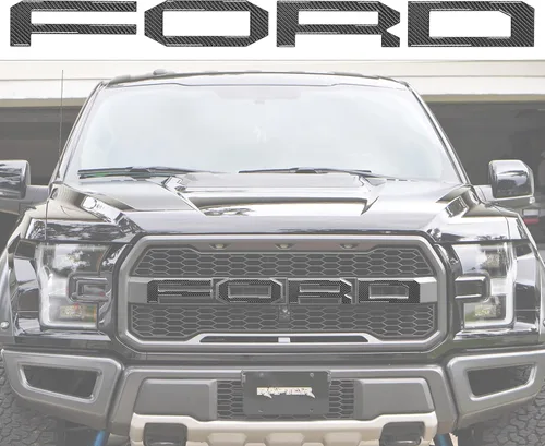 Vista 5 de Superposiciones de letras de rejilla frontal, compatibles con Raptor 2015-2020