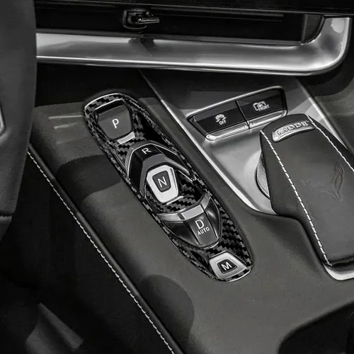 Vista 6 de Cubierta de panel de palanca de cambios de automóvil, para marco de consola central C8, decoración para Chevrolet Corvette C8 2020 2021 2022 2023