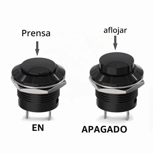 Vista 3 de Clyxgs SPST Mini interruptor de botón AC250V/3A AC125V/6A sin bloqueo Interruptor de botón momentáneo tapa negra, paquete de 20