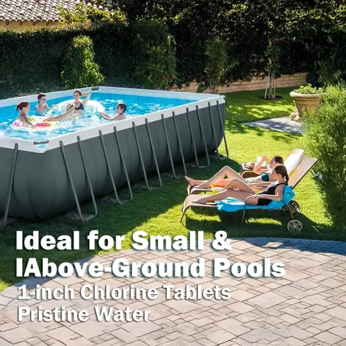 Vista 5 de XtremeClear Tabletas de Cloro de 1" para Piscina, Jacuzzi y Spa Elimina Bacterias y Algas Desinfectante Hace el Agua Limpia y Cristalina