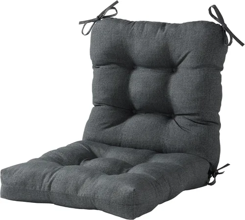 Vista 35 de Cojines para silla de exterior con bisagras, diseño de una sola pieza, cojín reversible para asiento y respaldo de patio con lazos, tela de Aloha