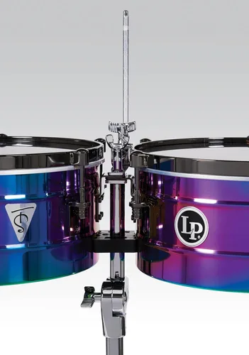 Vista 2 de Latin Percussion Tony Succar Signature Timbale - Rainbow Chrome - Hardware cromado negro