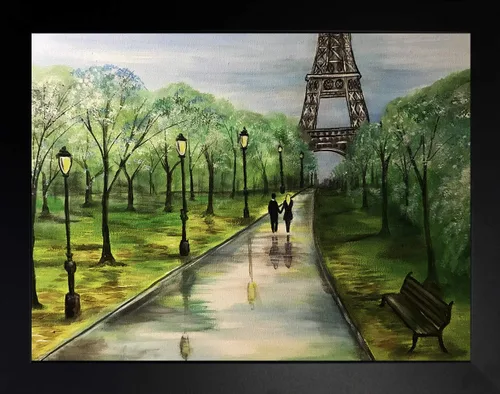 Vista 2 de Framed Love in Paris by Ed Capeau Art Painting Reproduction