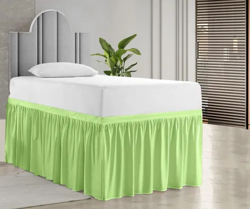 Vista 15 de Falda de cama de calidad de hotel de 800 hilos, 100% algodón con volantes, tamaño de 30 pulgadas, suave, extra larga, elástica, para dormitorio